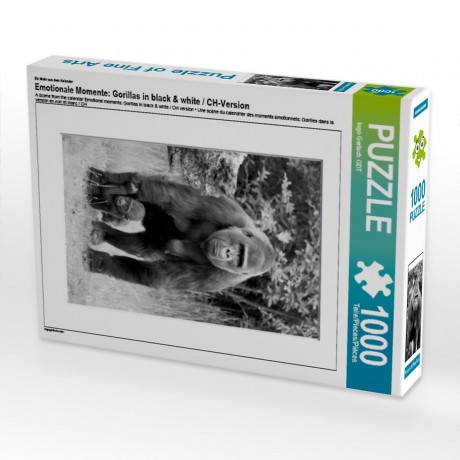 CALVENDO Puzzle CALVENDO Puzzle Emotionale Momente: Gorillas in black white \/ CH-Version Пазл CALVENDO Puzzle Эмоциональные моменты: гориллы в черно-белом / Швейцарская версия