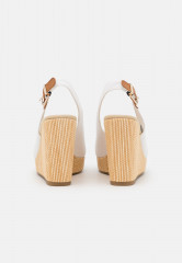 Tommy Hilfiger ICONIC ELENA SLING BACK WEDGE High heeled sandals ivory ICONIC ELENA SLING BACK WEDGE Босоножки на высоком каблуке слоновая кость
