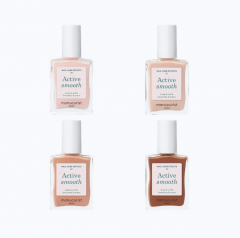 Manucurist Active Smooth 00 + 01+ 02 + 03, CC-лаки для ногтей выравнивающие нюдовые оттенки, эффект ухода Набор 4 шт х 15 мл