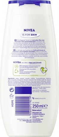NIVEA Pflegedusche Cashmere & Cottonseed Oil, 250 ml, Нивеа Крем гель для душа с маслом хлопка, аромат орхидеи, витамины C и E, 250 мл