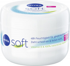 NIVEA Soft Creme, 375 ml, Нивеа Освежающий увлажняющий крем, масло жожоба и витамин E, для лица тела и рук, 375 мл
