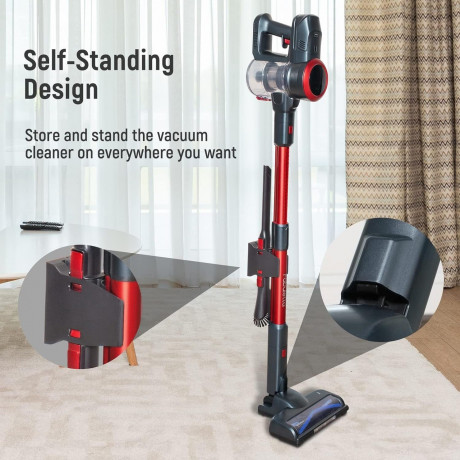 FABULETTA FABULETTA Akku-Hand-und Stielstaubsauger, 250,00 W, Beutellos, 24000Pa Akku Staubsauger,6-in-1 Leichter Kabelloser Staubsauger2500mAh  Беспроводной ручной пылесос FABULETTA, 250,00 Вт, без мешка, пылесос с аккумулятором 24000 Па, легкий беспрово