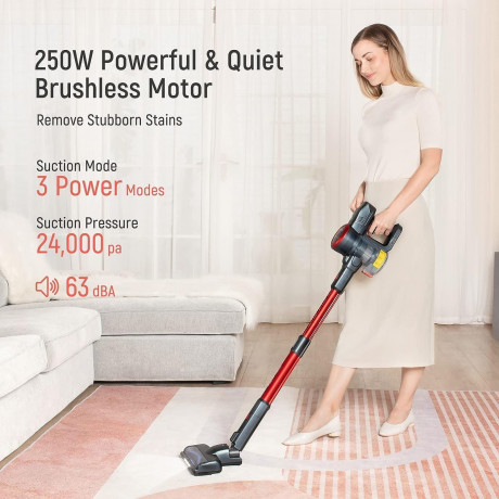 FABULETTA FABULETTA Akku-Hand-und Stielstaubsauger, 250,00 W, Beutellos, 24000Pa Akku Staubsauger,6-in-1 Leichter Kabelloser Staubsauger2500mAh  Беспроводной ручной пылесос FABULETTA, 250,00 Вт, без мешка, пылесос с аккумулятором 24000 Па, легкий беспрово