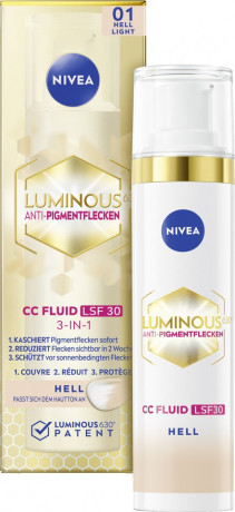 NIVEA CC Fluid Luminous630 Anti-Pigmentflecken LSF 30 Hell, 40 ml, Нивеа CC-флюид для лица, SPF 30, Luminous630, против пигментных пятен, светлый тон, 40 мл