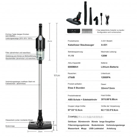 Tisoutec Tisoutec Akku-Handstaubsauger Handstaubsauger,Autostaubsauger 12000Pa Mit 6000mA-Akku,Staubsauger, Multifunktionaler Staubsauger fur Haus,Haustier und Auto,Leistungsstarker Handstaubsauger fur Nass und Trocken Беспроводной ручной пылесос Tisout