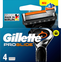 GILLETTE Rasierklingen, ProGlide, 4 St, Джилетт Сменные кассеты ProGlide для мужской бритвы, 4 шт.