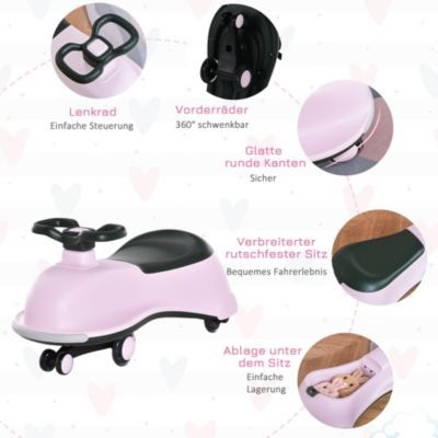 HOMCOM Rutscherauto mit Stauraum und LEDs Райдер с местом для хранения и светодиодами