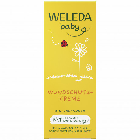 Weleda baby CALENDULA Wundschutzcreme, 30 ml, Детский защитный крем под подгузник с календулой и оксидом цинка, 30 мл