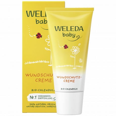 Weleda baby CALENDULA Wundschutzcreme, 30 ml, Детский защитный крем под подгузник с календулой и оксидом цинка, 30 мл
