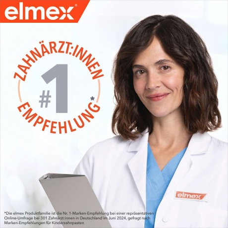 elmex Zahnpasta Kinder Junior, 6-12 Jahren, 75 ml, Детская зубная паста Junior для укрепления эмали и защиты от кариеса, 6–12 лет, 75 мл