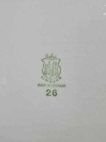 Поднос винтажный Staffet / Limburg с ручками, керамика, 36 х 15 см, Германия, 1970-80гг.