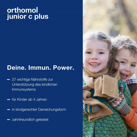 Orthomol junior C plus Kautabletten Waldfrucht 30st х 2packs, Ортомол джуниор Витамин С+ с Витамином D и кальцием, жевательные таблетки для иммунитета, здоровья, роста и развития детей с 4-х лет, со вкусом лесных ягод, 30шт х 2 упаковки