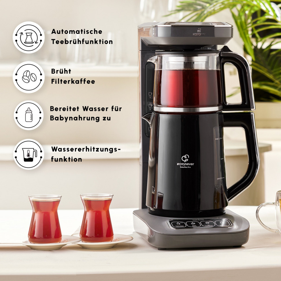 Купить Karaca Karaca Wasser-/Teekocher Karaca Caysever Robotea Pro 4-in-1  sprechender Tee und Filterkaffeeaut Прибор для приготовления чая/воды  Karaca Karaca Caysever Robotea Pro 4-в-1 говорящий чай и фильтрованный кофе  авто в интернет-магазине ...