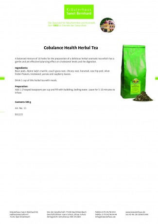 Krauterhaus Sanct Bernhardt Cobalance Health Herb Tea 500 g