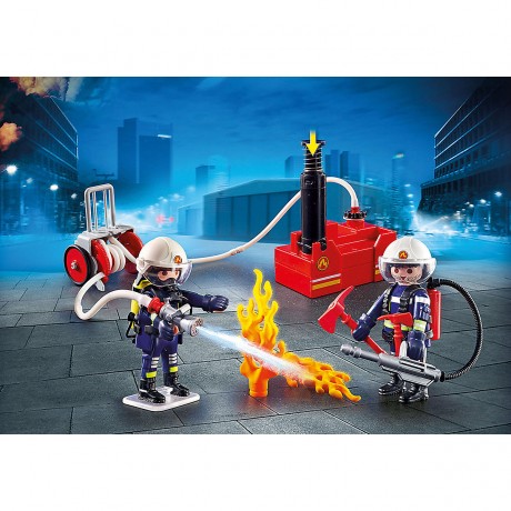 PLAYMOBIL PLAYMOBIL 9468 Feuerwehrmanner mit Loschpumpe Пожарные PLAYMOBIL 9468 с пожарным насосом