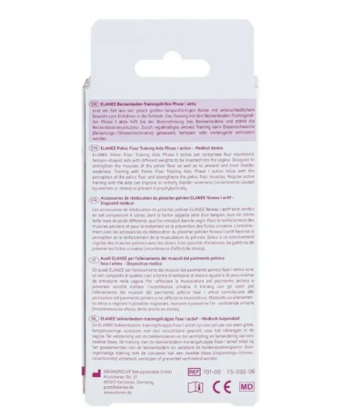 Elanee Beckenboden-Trainingshilfen Phase I aktiv Тренажер для мышц тазового дна, набор 4 шт, упражнения Кегеля, послеродовое восстановление, при недержании мочи, Германия