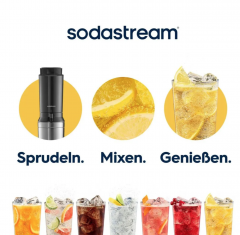 SodaStream CRYSTAL 3.0 Upgrader Pack, Аппарат для газирования воды, 3 стеклянные бутылки 0,7 л + 2 CO баллона, домашняя газированная вода, премиум дизайн