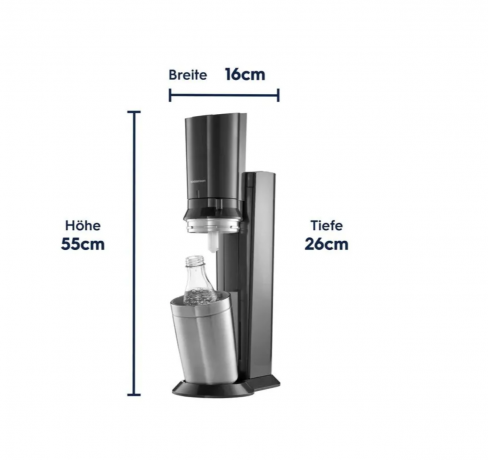 SodaStream CRYSTAL 3.0 Upgrader Pack, Аппарат для газирования воды, 3 стеклянные бутылки 0,7 л + 2 CO баллона, домашняя газированная вода, премиум дизайн