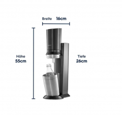 SodaStream CRYSTAL 3.0 Upgrader Pack, Аппарат для газирования воды, 3 стеклянные бутылки 0,7 л + 2 CO баллона, домашняя газированная вода, премиум дизайн