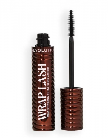 Makeup Revolution Wrap Lash Tubing, brown, Тушь для ресниц удлиняющая и объёмная, стойкая до 24 часов, эффект наращивания, коричневая, 8,5 мл