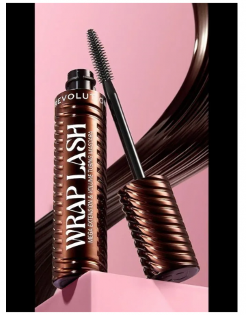 Makeup Revolution Wrap Lash Tubing, brown, Тушь для ресниц удлиняющая и объёмная, стойкая до 24 часов, эффект наращивания, коричневая, 8,5 мл