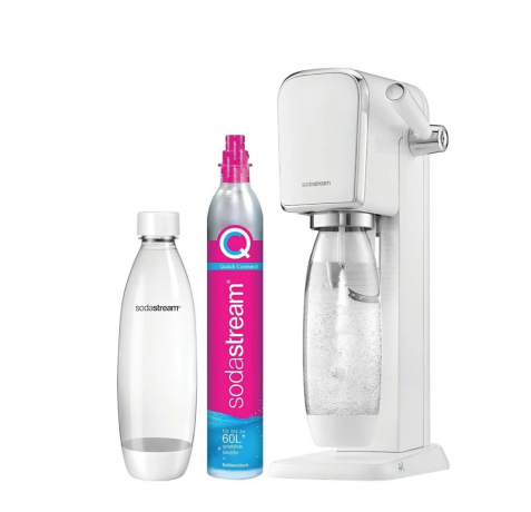 SodaStream Art Standart Pack Аппарат для газирования воды белый (Германия), 1 л, с CO баллоном Quick Connect и бутылкой, сифон для газированной воды, White