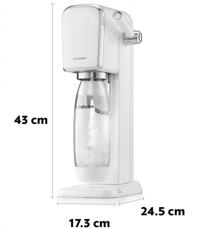SodaStream Art Standart Pack Аппарат для газирования воды белый (Германия), 1 л, с CO баллоном Quick Connect и бутылкой, сифон для газированной воды, White