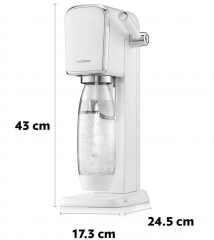SodaStream Art Standart Pack Аппарат для газирования воды белый (Германия), 1 л, с CO баллоном Quick Connect и бутылкой, сифон для газированной воды, White