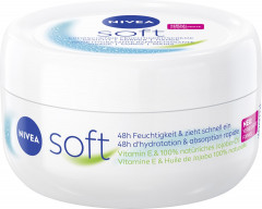 NIVEA Soft Creme, 200 ml, Нивеа Освежающий увлажняющий крем, масло жожоба и витамин E, для лица тела и рук, 200 мл