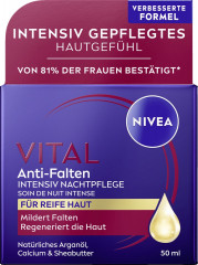NIVEA Anti-Falten Intensiv Nachtpflege, 50 ml, Нивеа ночной крем пантенол, масло ши, аргановое масло против морщин 50 мл