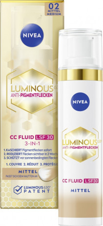 NIVEA CC Fluid Luminous630 Anti-Pigmentflecken LSF 30 Mittel, 40 ml, Нивеа CC-флюид для лица, SPF 30, Luminous630, против пигментных пятен, средний тон, 40 мл