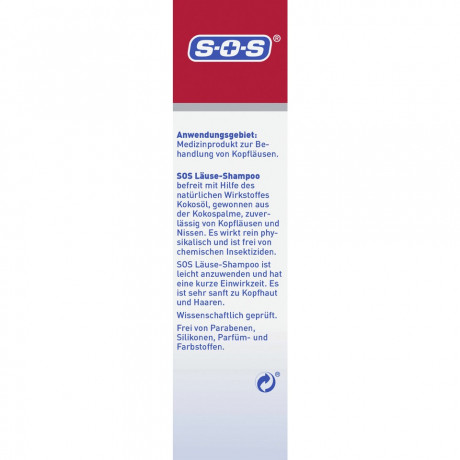 SOS Lause-Shampoo, 100 ml, SOS Шампунь от вшей, с натуральным действующим веществом, без химических инсектицидов, 100 мл