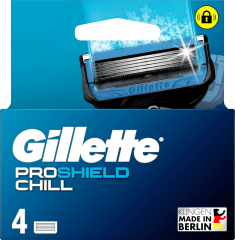 GILLETTE Rasierklingen, ProShield Chill, 4 St, Джилетт Сменные кассеты ProShield Chill с охлаждающим эффектом, 4 шт.