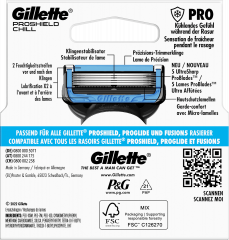GILLETTE Rasierklingen, ProShield Chill, 4 St, Джилетт Сменные кассеты ProShield Chill с охлаждающим эффектом, 4 шт.