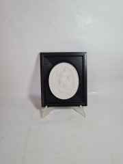 Картина винтажная Meissen, Thalia, керамика в деревянной раме, отлита по оригинальным формам Дж.Дж.Кендлера, 23 x 19,5 см, Германия, 1981 г.