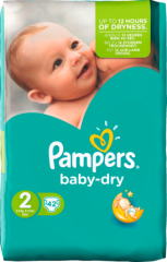 Pampers Baby-Dry Подгузники Размер 2 Мини 3-6 kg, 42 шт