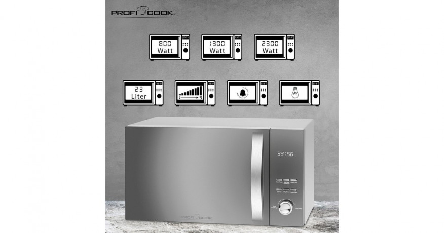 ProfiCook ProfiCook PC-MWG 1176 H, Mikrowelle silber/schwarz  silber/schwarz ProfiCook PC-MWG 1176 H, микроволновая печь серебристый/черный