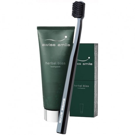 Swiss Smile Herbal Bliss Set Набор для укрепления зубов Зубная паста с травами для чувствительных зубов 75 мл и Зубная щетка