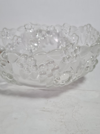 Вазочка винтажная Walther Glas "Виноградная лоза", стекло, 22 х 10 см, Германия, 1960-70гг.