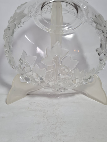 Вазочка винтажная Walther Glas "Виноградная лоза", стекло, 22 х 10 см, Германия, 1960-70гг.