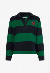 Tommy Hilfiger RUGBY STRIPE MONOGRAM Polo shirt desert sky prep green stp РЕГБИ ПОЛОСКА МОНОГРАММА Рубашка поло небо в пустыне подготовка зеленый стп