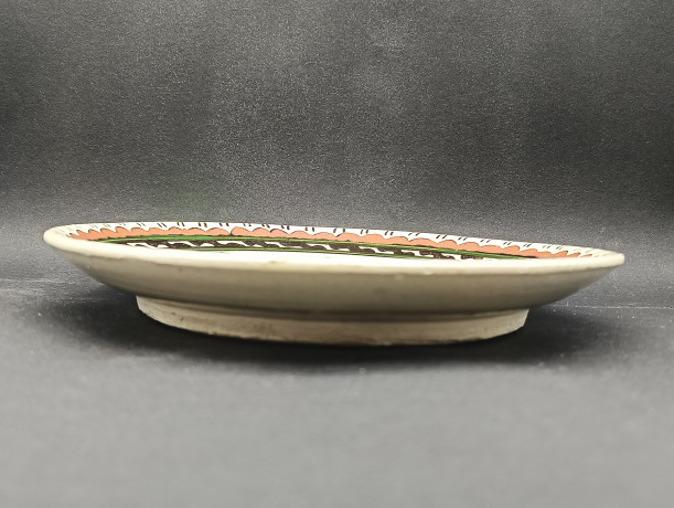 Тарелка декоративная винтажная с ярким цветочным декором, керамика, 22 см, Турция, 1970-80гг.