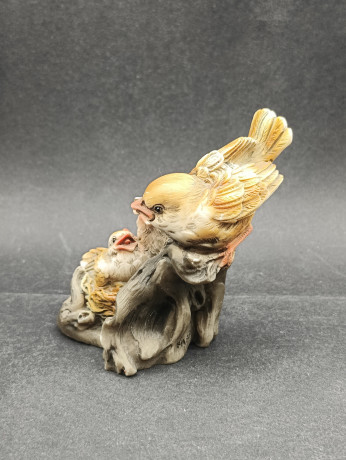 Статуэтка винтажная большая Capodimonte "Птичка с птенцами", керамика, 29 х 10 см, Италия, 1960-70гг.