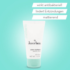 JEAN D'ARCEL creme clarifiante  PURIFIANTE Spezialcreme fur fettempfindliche Haut stark antibakteriell  creme clarifiante PURIFIANTE специальный крем для чувствительной к жирности кожи сильно антибактериальный
