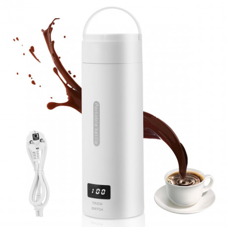 LETGOSPT LETGOSPT Wasserkocher 500ml Wasserkocher 3-in-1 Reisewasserkocher, Tragbarer Mini-Heizbecher, 300,00 W, 304-Edelstahlauskleidung, Kleiner Schnell Erhitzender Isolierbecher Чайник LETGOSPT Чайник на 500 мл Дорожный чайник 3-в-1, портативная мини-