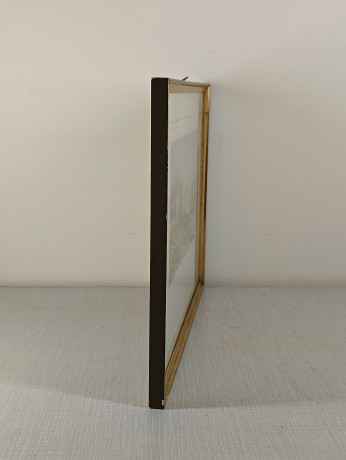 Картина винтажная W.L.Leitch "Боппарт на Рейне (литография 19 века)", графика, паспарту, в раме, 31.5 х 26 см, Германия, 1980-90гг.