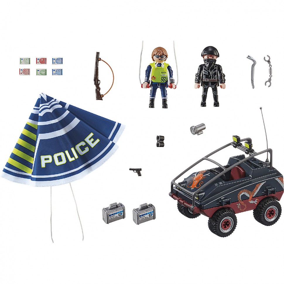 Купить PLAYMOBIL PLAYMOBIL 70781 Polizei-Fallschirm: Verfolgung des  Amphibien-Fahrzeugs PLAYMOBIL 70781 Полицейский парашют: погоня за амфибией  в интернет-магазине Diskontshop.eu Германия всего за 2 737 руб. в