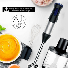 CALIYO CALIYO Stabmixer Stabmixer Set,4 in 1 Stabmixer, 1000 Watt mit 5 Geschwindigkeiten Einstellbar Purierstab Edelstahl Ручной блендер CALIYO, набор ручных блендеров, ручной блендер 4 в 1, мощность 1000 Вт, 5 скоростей, регулируемый очищающий стержень
