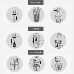 CALIYO CALIYO Stabmixer Stabmixer Set,4 in 1 Stabmixer, 1000 Watt mit 5 Geschwindigkeiten Einstellbar Purierstab Edelstahl Ручной блендер CALIYO, набор ручных блендеров, ручной блендер 4 в 1, мощность 1000 Вт, 5 скоростей, регулируемый очищающий стержень