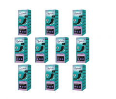Duchesse Slipeinlagen String & Slip Black, 28st x 10packs, ежедневные прокладки женские для стрингов (Германия), черные тонкие, незаметные на белье, дышащие без отдушек 28шт x 10упаковок